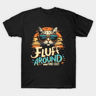 fluff around and find out Retro Cat T-Shirt